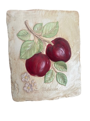 Vintage ceramic bisque apple - vintage,
